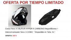 CASCO NEXX X.VILITUR HYPER-X  Negro/Blanco + INTERCOMUNICADOR Nexx X.COM2